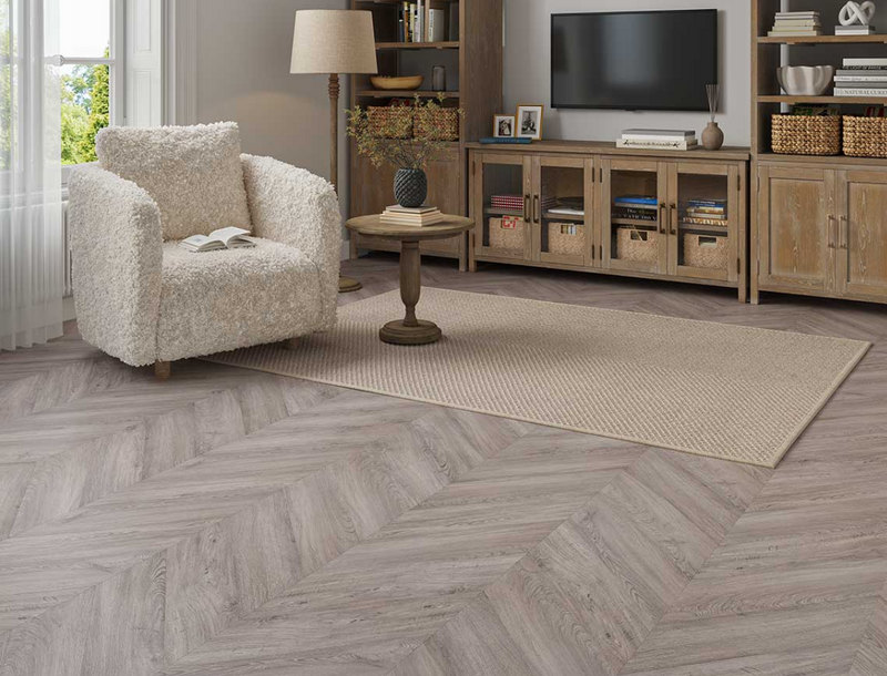 Artic Grey Chevron Peel & Stick LVT - 3x158x710mm secondary