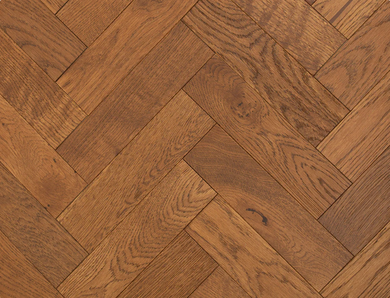 Knightsbridge Engineered Oak Herringbone - Brushed & Golden Oiled 10x80x300mm
