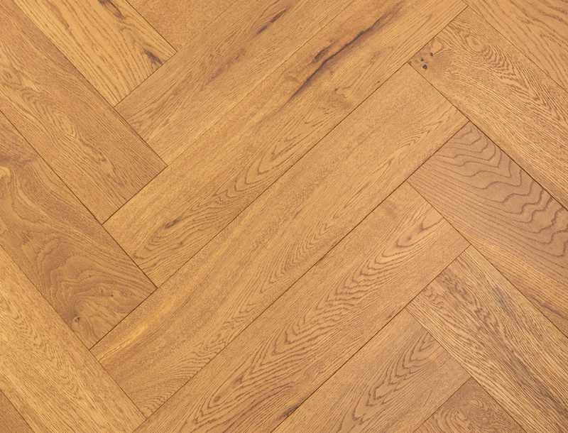 Richmond Engineered Oak Herringbone - Golden Brushed Oiled 15x125x600mm