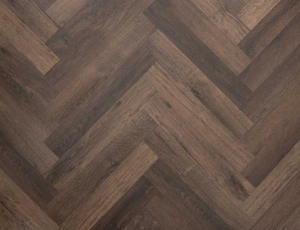 Smoked Walnut Herringbone Glue down LVT - 2x77x456mm sample