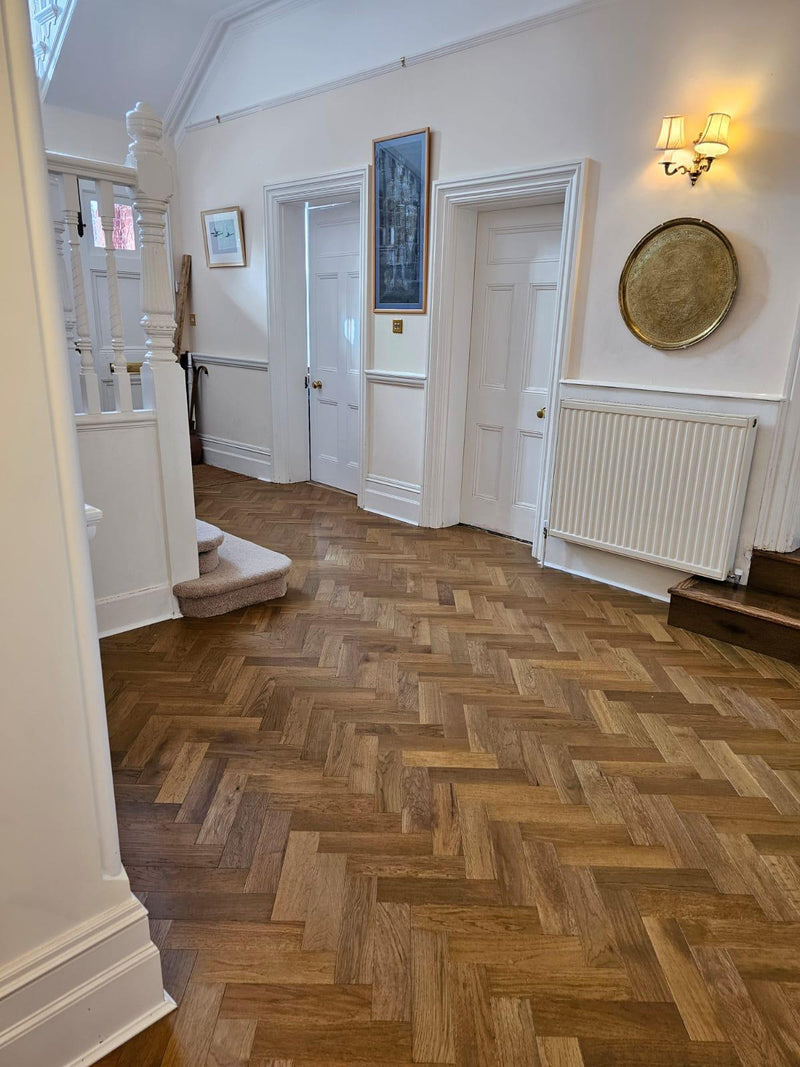 Knightsbridge Engineered Oak Herringbone - Brushed & Golden Oiled 10x80x300mm secondary