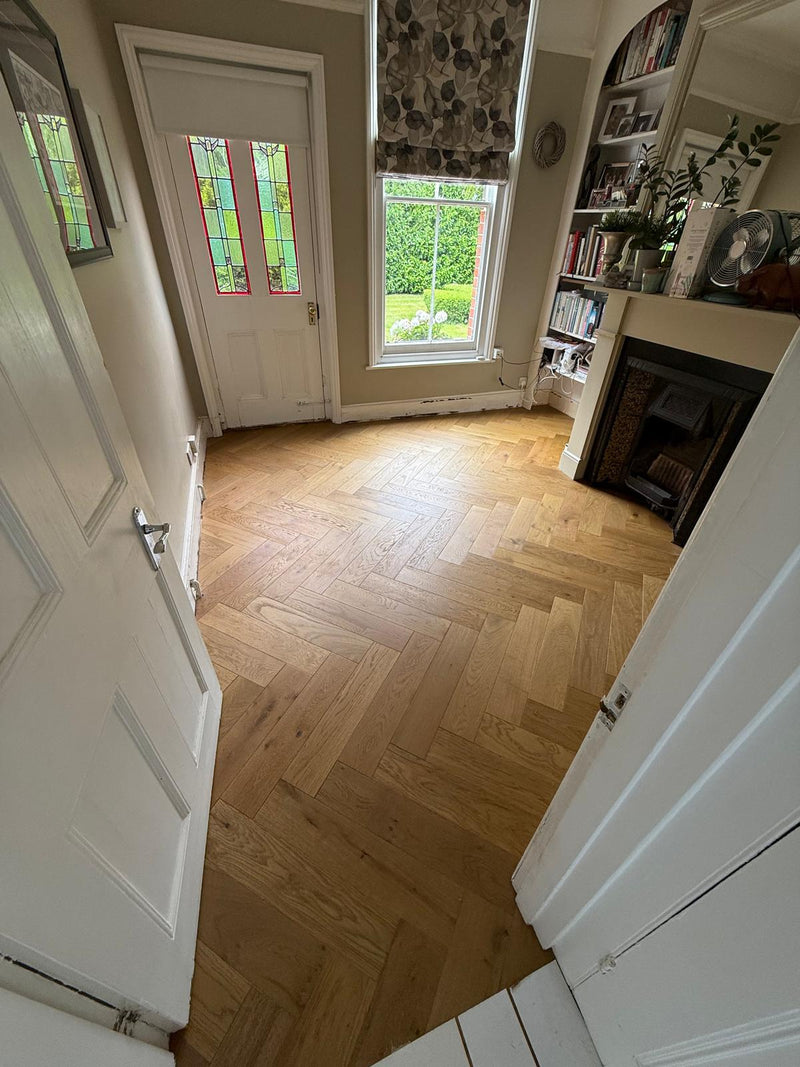 Richmond Engineered Oak Herringbone - Golden Brushed Oiled 15x125x600mm secondary