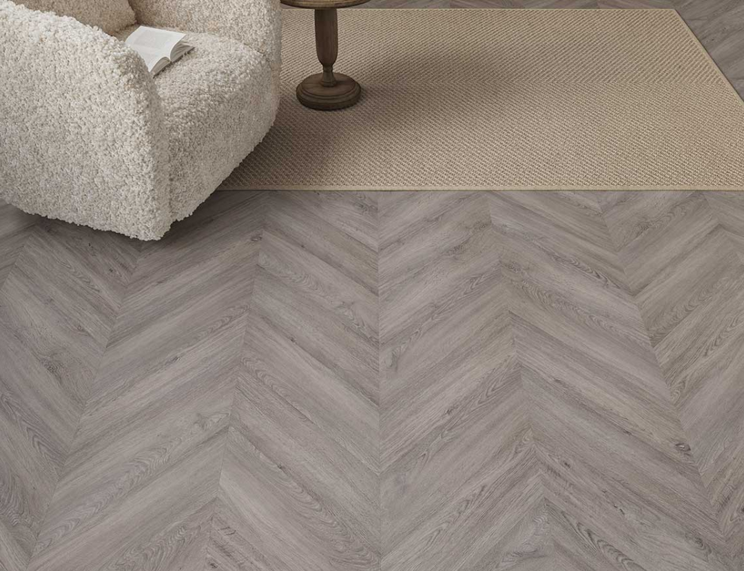 Artic Grey Chevron Peel & Stick LVT - 3x158x710mm