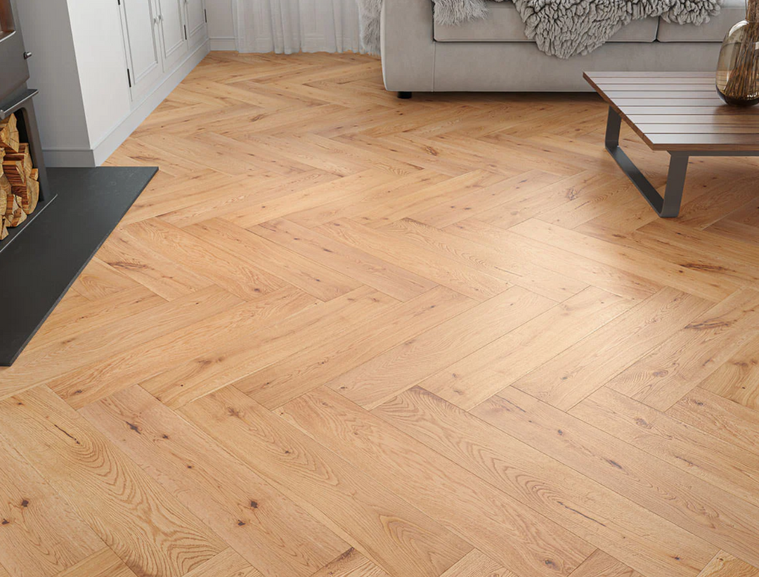 Battersea Engineered Oak Herringbone - Smooth Oiled 15x125x600mm
