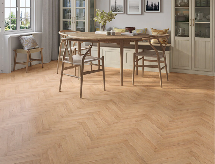 Burnished Amber Herringbone Peel & Stick LVT - 2x77x456mm