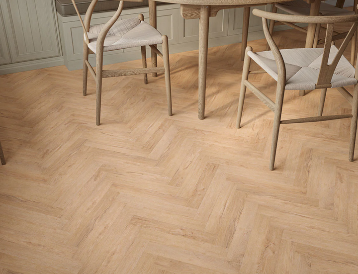 Burnished Amber Herringbone Peel & Stick LVT - 2x77x456mm