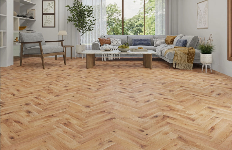 Dryhurst Solid Oak Herringbone 18x90x400mm secondary