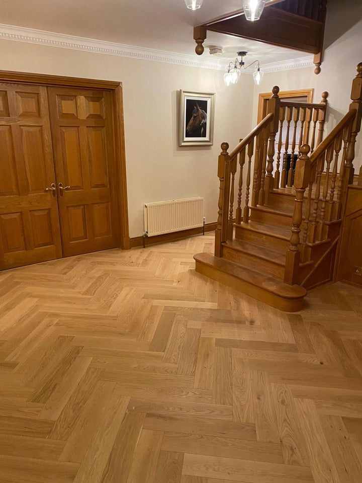 Putney Engineered Oak Herringbone - Brushed Oiled 15x125x600mm