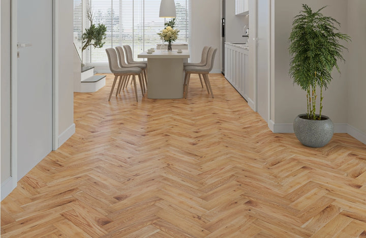 Kingslow Solid Oak Herringbone 18x90x400mm