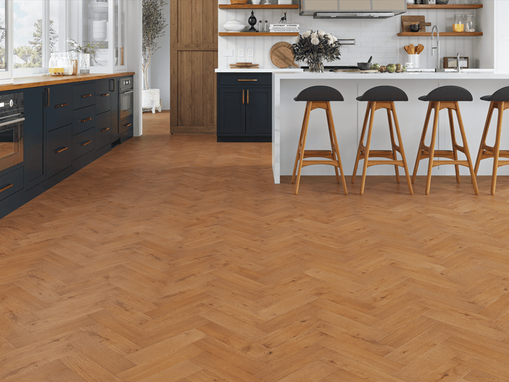 Knightsbridge Engineered Oak Herringbone - Brushed & Golden Oiled 10x80x300mm