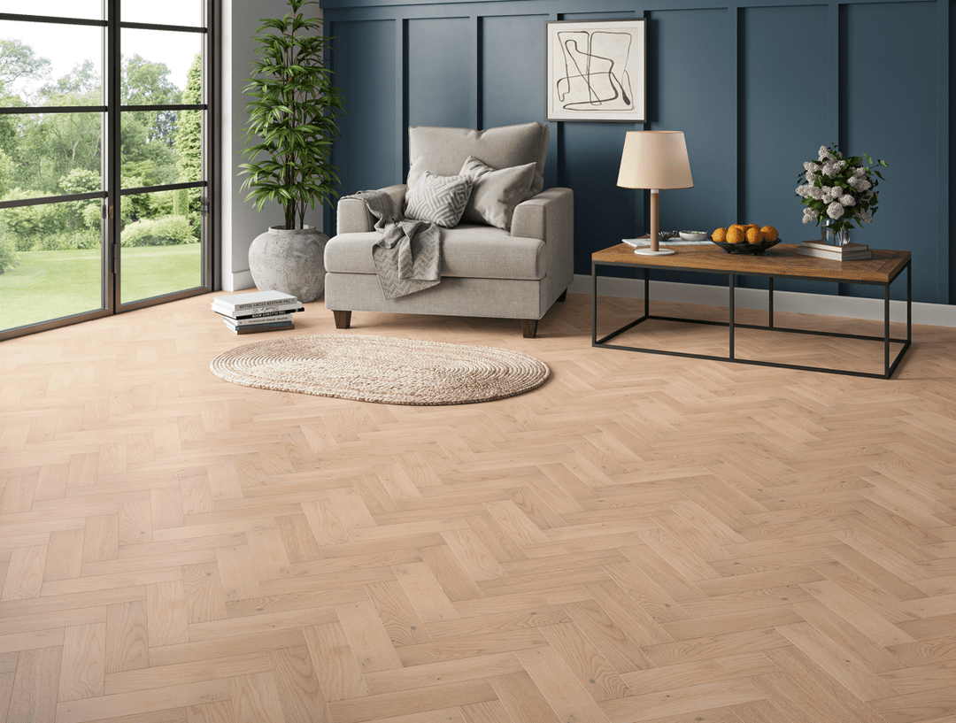 Pimlico Engineered Oak Herringbone - Invisible Oiled 10x80x300mm