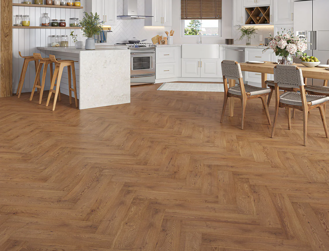 Richmond Engineered Oak Herringbone - Golden Brushed Oiled 15x125x600mm