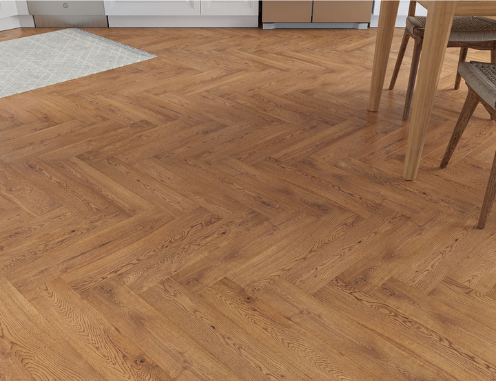 Richmond Engineered Oak Herringbone - Golden Brushed Oiled 15x125x600mm