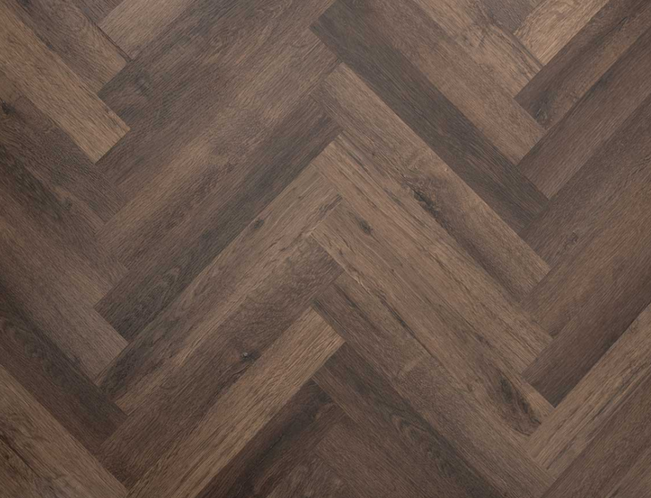 Smoked Walnut Herringbone Peel & Stick LVT - 2x77x456mm