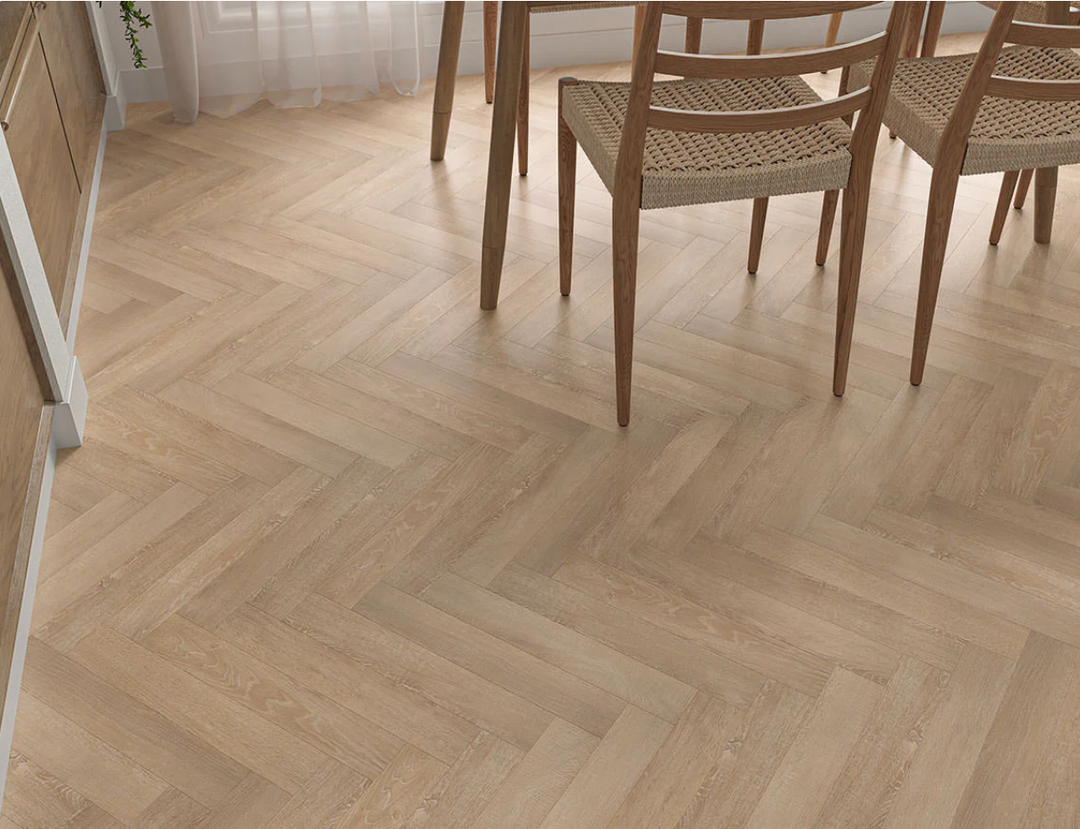Warm Sandstone Chevron Peel & Stick LVT - 3x158x710mm