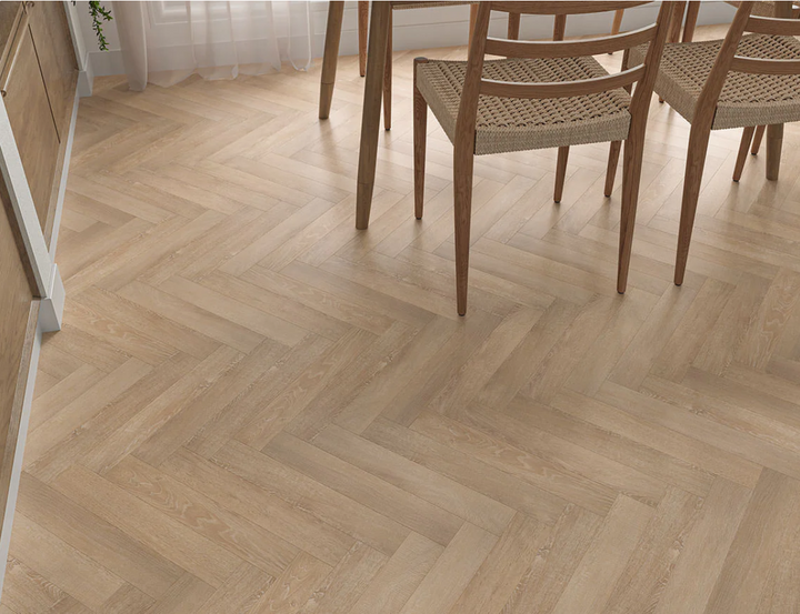 Warm Sandstone Chevron Peel & Stick LVT - 3x158x710mm